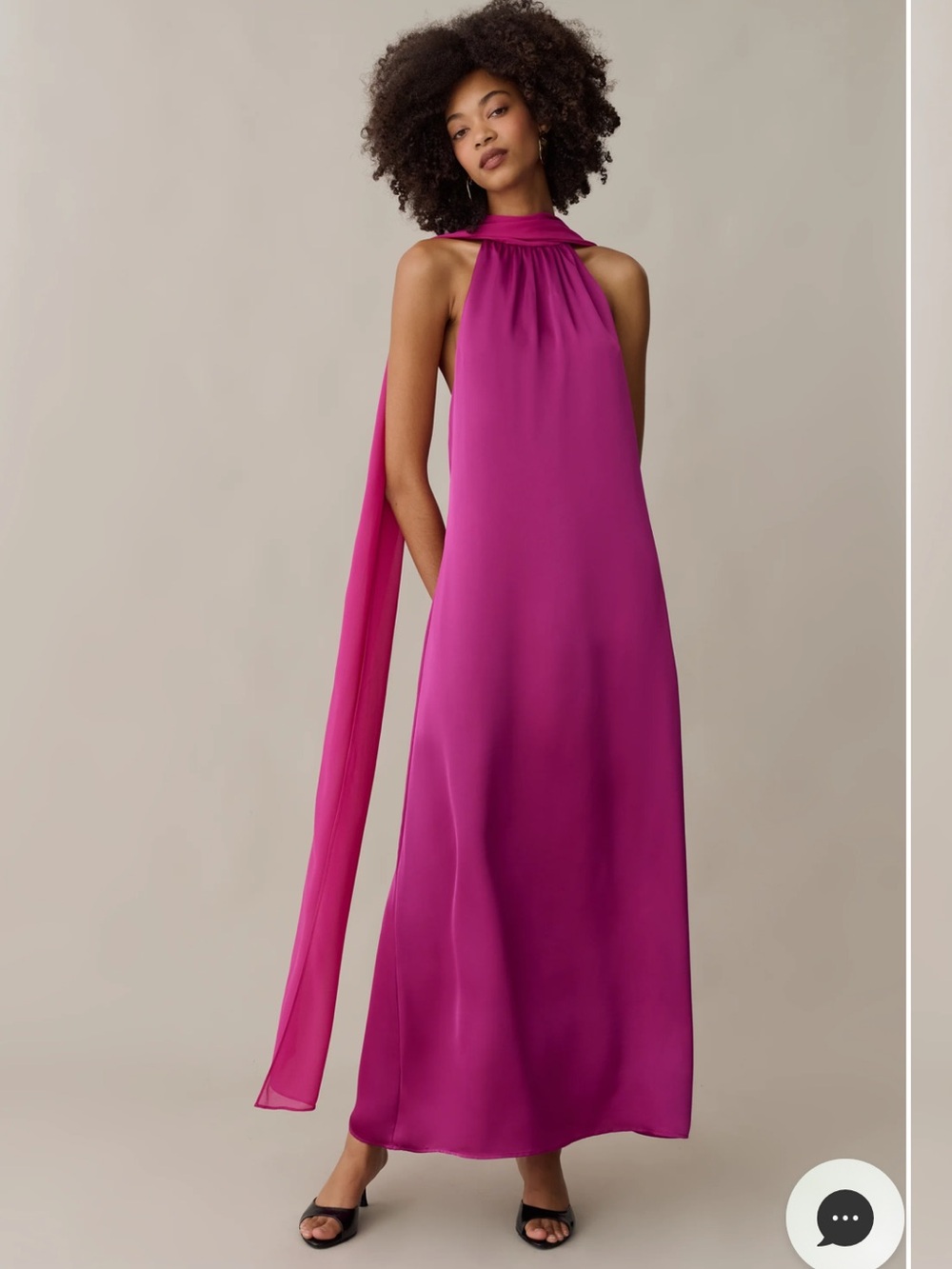 NWT Few Moda OPT Alessia High Neck Scarf Chiffon dress in Orchid. L